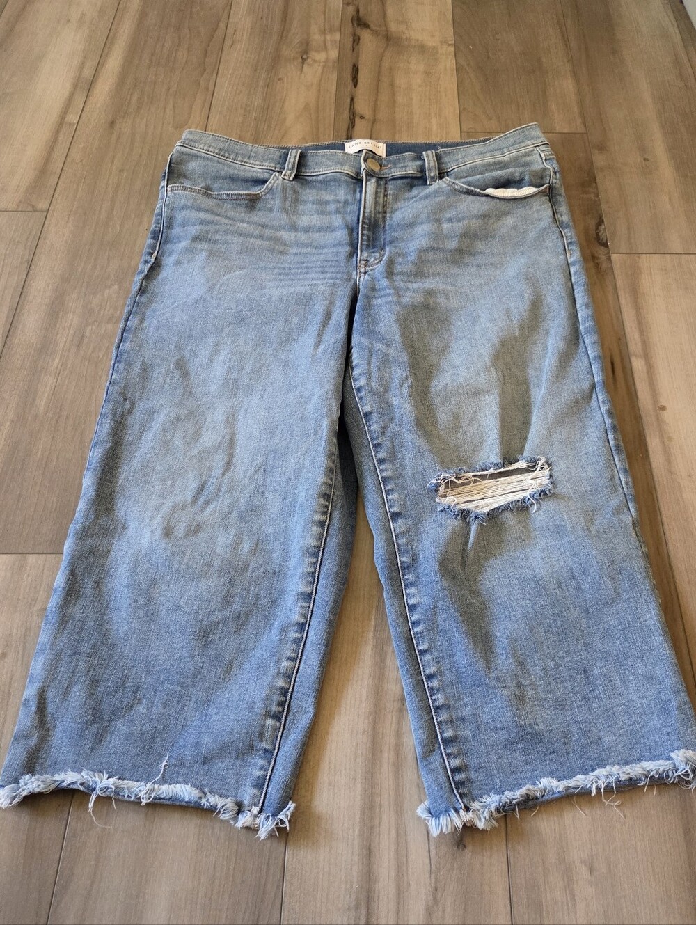Lane Bryant Light Blue Distressed Cropped Jeans
